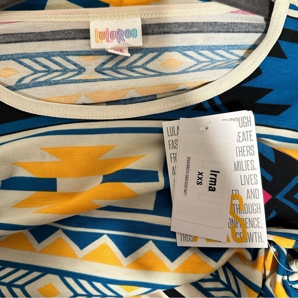 LulaRoe Irma Mid-Sleeve Stretchy High-Low Tunic Top Loose Fit Modest XXS-XS 0-00 - Picture 3 of 14
